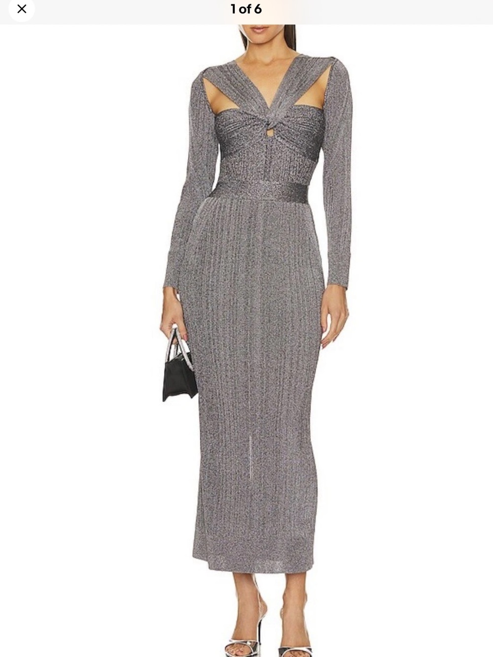 Hervé Léger Rib Metallic Gown (Medium)
